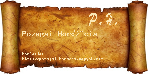 Pozsgai Horácia névjegykártya